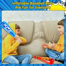 32pcs 42cm Small Inflatable Baseball Bats Party Atmosphere Props Game Cheering Pom Poms Family Game Bat Set - Blue, Pink, Dark Blue, Red - View 6