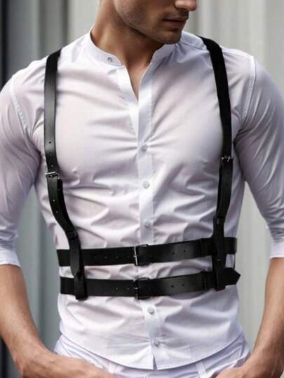Brand New Men's Fashionable Chest Belt And Shoulder Strap Casual Chain Versatile Clothing Accessory 1 Piece Of Shoulder Strap Can Be Used For Daily Or Holiday Matching