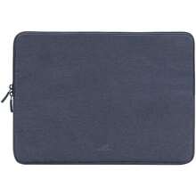 Rivacase 7703 Elegante Funda Azul p Pro 14 o Ultrabook 13.3". Fabricada con RPET Ecológico Reciclado, Resistente Agua, Doble Cierre, Protección Golpes Accidentales Colección Suzuka(default) - Multicolor - Ver 3