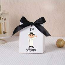 10pcs Eid Mubarak Paper Gift Box Cartoon Muslim Kid Pattern With Ribbon Bow Eid Al-Fitr Candy Chocolate Packaging Box For Festival Party - Eid Al-fitr Mini Standee - View 14