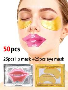 50片玫瑰唇膜眼膜护肤套装，有效改善眼袋、黑眼圈、唇纹，深层补水保湿，是送给妈妈或女性的绝佳礼物，每包6片/2片。 - 彩色 - 查看 12