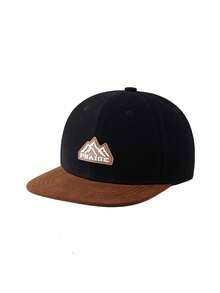 1pc Kids English Letter Decor Colorblock Casual Sun Protection Flat Brim Baseball Cap, Spring/Summer - Flat Brim - View 4