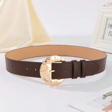 时尚韩版简约腰带，休闲沙滩朋克波西米亚风PU皮革 - 咖啡 - 查看 5