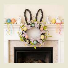 1个天然藤编花环底座（不含装饰物） - 适用于DIY手工艺品、花艺设计和门饰 | 适用于婚礼、母亲节、斋月、中秋节、情人节、生日派对、聚会和花园装饰 | 美式乡村风格，推荐用于婚礼季 - 彩色 - 查看 12