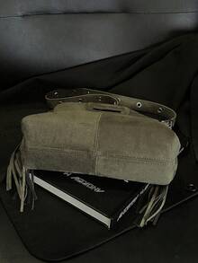 2025 New Arrival Unique Design Tassel Handbag, Personalized Fashion Versatile Tote Bag, Casual Commute Shoulder Crossbody Bag - Green - View 7