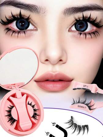 1 par de pestañas magnéticas de ojos de anime, kit de pestañas magnéticas reutilizables, resistente al agua, sin necesidad de pegamento, pestañas postizas naturales para ojos sensibles, para maquillaje diario