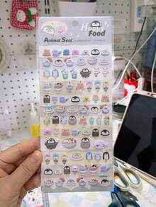 4张3D立体泡泡贴纸，动物图案，适用于剪贴簿、日记本和派对装饰，临时粘贴艺术品，装饰贴纸，DIY手工，计划本配件，返校季，学习用品 - 彩色 - 查看 9