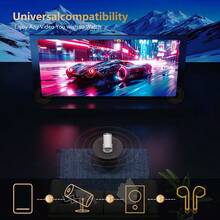 2025 Upgrade: Mini Smart Projector With WiFi & Bluetooth - 4K/1080P HD Android 11.0 TV & Movie Theater | Auto Keystone Correction & Manual Focus For Laptop, PC, Smartphone, Streaming Stick | Built-In Bluetooth 5.2, USB & Video Ports Support All Devices | Portable Outdoor Projector For Home Theater, Backyard, Camping, Parties | The Ultimate Gift For Back-To-School, Halloween, Christmas & Holidays (Includes Remote Control) - 查看 3