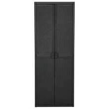 vidaXL Gartenschrank Schwarz 65x45x172 cm PP-Rattan - Schwarz - Übersicht 3