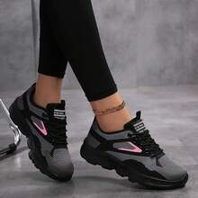 Women's Casual Sports Shoes, Lightweight, Soft Soled, Breathable, Outdoor Versatile Women's Shoes - 黑玫紅 - 查看 6