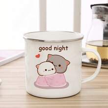 Nueva taza esmaltada de gato melocotón y Goma, taza para café, té, lindo animal, desayuno, postre, leche, taza de agua, regalo para pareja - 300 - Ver 13