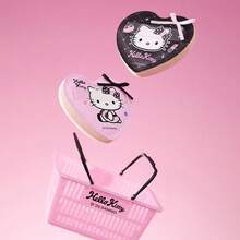 Miniso Sanrio Hello Kitty 閃亮派對系列棉花糖粉撲組－心形雙頭粉撲（粉色與黑色），附 Hello Kitty 圖案，附粉色塑膠收納籃，柔軟蓬鬆觸感，適合日常化妝與補妝（1件） - 彩色 - 查看 4