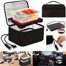 12V Portable Electric Heating Lunch Box Food Warmer Mini Oven, Electric Lunch Box With Auto Temp Control, Large 9" Heating Capacity For Car Truck Camping Work, Includes Carrying Case & 48" Cord - US A Type Plug(110-127V) - View 11