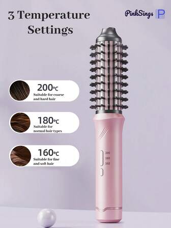 PinkSings Akumulatorowy grzebień do kręconych włosów, urządzenie Fluffy, grzebień elektryczny, samoformująca się lokówka, lokówka o dużej pojemności, bezprzewodowy grzebień do prostych włosów