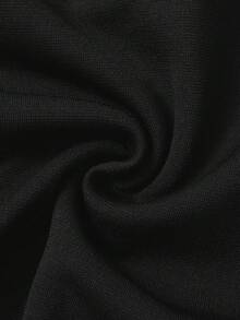 Vestido feminino elegante de manga comprida com blocos de cores, busto plissado e saia lápis ajustada, ideal para convidadas de casamento no verão, encontros românticos e festas noturnas. - Preto - Ver 8