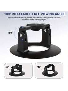 Support de projecteur réglable avec vis 1/4", rotation à 180°, convient à la plupart des projecteurs, utilisation domestique et de bureau, capacité de charge de 3,5 kg, hauteur de 3,54" / 9 cm - Multicolore - Voir 8
