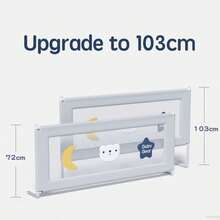 PANGDUBE Barrera Protectora para Cama de Bebé y Cuna Infantil | 8 Tamaños, Hasta 31cm de Altura de Colchón | Con Fijación por Tornillos, Funda Desmontable | Delimitador de Cama Estable, Borde para Sentarse Cómodo | Para Cama de Padres y Cuna de Niños - Oso lindo - Ver 11