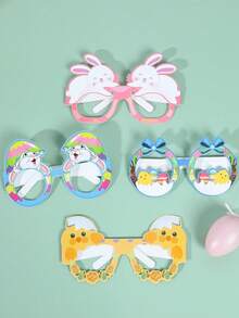 6pcs/Set Easter Party Glasses,Easter Bunny Egg Chick Design Paper Glasses, Easter Party Accessories Decorations, Easter Rabbit Paper Eyeglasses,Happy Easter Decorations, Easter Party Photo Props,Easter Party Supplies,Easter Gifts,Party Favor - Easter Bunny - View 4