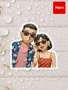 Bộ 1-108 miếng dán hoạt hình tùy chỉnh từ ảnh - Có thể tải ảnh lên để tùy chỉnh, thích hợp cho thư tình, sổ lưu niệm, quà tặng tiệc tùng, phong bì, tem quà tặng, máy tính xách tay, ba lô, chống thấm nước và có thể tái sử dụng, bề mặt bóng hoặc mờ, món quà hoàn hảo dành cho người yêu. - Màu Hoa hồng đỏ - Xem 41