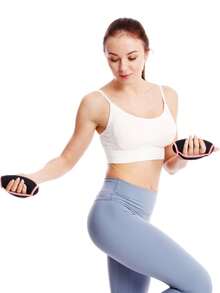 使用加重软哑铃和沙袋跑步来瘦手臂，适用于女性舞蹈、瑜伽、健身和塑形，手持沙袋哑铃。