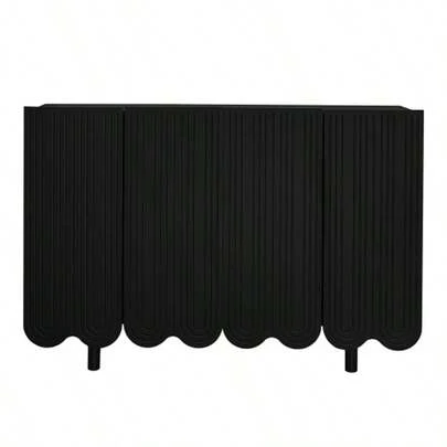 Sideboard, Teardrop-Shaped Sideboard With Molded Doors And Buffer Hinges