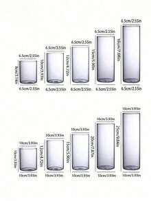 1 Set Of Glass Cylinder Vases, Clear Vases, Hurricane Floating Candle Holders, Suitable For Dining Table Decor, Wedding Home Decor, Rama Decor Gifts, Birthday And Graduation Ceremonies, Room Decor, Etc. - Clear - View 9