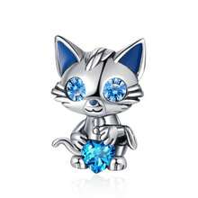 DIY兔子云马龙羊龟动物多系列串珠吊坠，适配原装欧洲女士纯银手链首饰礼品 - 彩色 - 查看 4