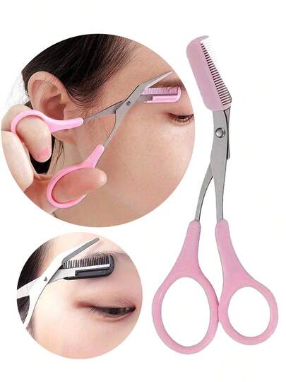 Bộ dụng cụ tỉa lông mày đa năng 1 món/3 món - Nhíp chuyên nghiệp, lược tích hợp, tiện lợi mang theo, dao cạo lông mày, kéo tỉa lông mày, dụng cụ làm đẹp, thích hợp cho du lịch, chất liệu PP, cần thiết cho việc tỉa lông mày hoàn hảo - Màu đen & hồng, quà tặng cho phái nữ, quà tặng Ngày của Mẹ, quà tặng cho bà, đồ trang trí nhà cửa, đồ dùng thiết yếu trong gia đình.