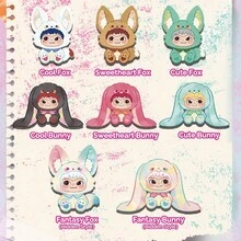 Miniso 名创优品 WAKUKU 品牌狐狸兔戏法日记系列毛绒公仔盲盒可爱卡通收藏惊喜神秘盒桌面装饰礼品 - 彩色 - 查看 2