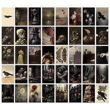 97 Decor Moody Dark Academia Decor - 40pcs Victorian Gothic Art, Vintage Dark Academia Wall Art Prints, Mini Gothic Posters For Room Aesthetic, Goth Halloween Wall Collage Kit (4x6) - DarkAcademiaCollage - View 2