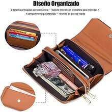 Bolsa Bandolera para Mujer, Bolsa Crossbody con Cinturón Ajustable, Bolso Cruzada con Cierre, Bolsas Pequeñas del Casual, Chica y Ligero, Bolso de Hombro Múltiples Maneras de Llevar para Dama - Marrón - Ver 2