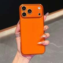 Funda transparente naranja mate compatible con iPhone 17 Pro Max/17 Pro/17/16/16 Pro Max/16 Plus/16 Pro/16E/15/15 Pro Max/15 Pro/15 Plus/11/12/13/14 Pro Max/13 Pro/13 Pro Max/14 Pro/14 Pro Max, cobertura completa, protección suave anti-caídas - Naranja - Translúcido Esmerilado - Ver 4