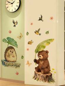 1张墙贴 - [动物、女孩、独角兽] 男孩房装饰，可移除自粘墙纸，适用于婴儿房、女孩卧室、客厅，可定制礼物，墙面装饰 - 可爱创意儿童房、卧室墙面装饰 - 彩色 - 查看 4