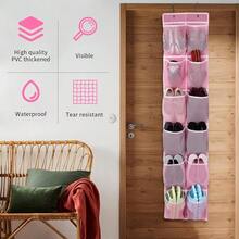 Over The Door 12 Pocket Hanging Shoe Organizer, Gray - Hồng - Xem 7