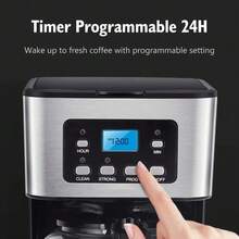 Filterkaffeemaschine aus Glas und ABS, geeignet für die Zubereitung von Kaffee und Tee, mit schneller Extraktion, konstanter Temperatur und Trockengehschutz. Ideal für Zuhause und Büro. (1,5 Liter Fassungsvermögen) - 1 Stück - Übersicht 4