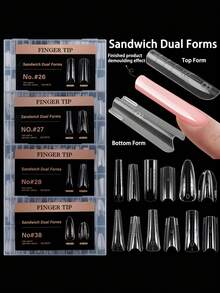 2-Layer Sandwich Style Nail Extension Mold | No Paper Forms Needed, Precise Thickness Control, Suitable For Gel, Ideal For Professional Nail Artists, Can Cure Fake Nail Extensions, Essential Tool For Beauty Enthusiasts And Gel Manicure Users - Multicolor - View 3