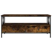 vidaXL Table basse chêne fumé 100x51x45 cm ingénierie du bois - Tabac - Voir 6