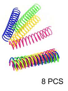 Random Color Cat Toys, Retractable Spring Ball Toys, Colorful Spring Tubes, Interactive Rolling Ball Lively Spring, Caged Mouse Spring Toys, Indoor Cat Pet Supplies, Durable, Encourage Cat Exercise - Multicolor - View 18