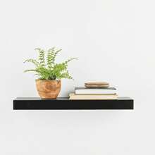 18" Black Wood Floating Shelf – Wall Display & Storage - màu đen - Xem 8