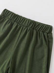 2pcs/Set Toddler Boys' Striped Contrast Pocket Round Neck Short Sleeve T-Shirt And Shorts Set, Casual, Holiday, Cycling, Sports, 4-7Y - Multicolor - View 7