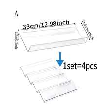 4 Packs Clear Acrylic Stackable Spice Organizer, Kitchen Drawer Countertop Cabinet Storage Tray, Jar Holder (Jars Not Included) - Clear - View 11