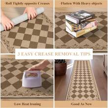 1PC  Runner Rugs For Hallway 65x180cm Non-Slip Kitchen Rug Washable Modern Carpet Runners For Hall Entryway Laundry Bedroom(Brown) - Brown - View 6