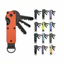 Smooth Aluminum Key Organizer - Compact Metal Keychain | Simple, Lightweight, Portable, With Safety Twist Lock | Scratch-Resistant, Ideal Gift For Men And Women, Cute Keychain - 藍色 - 查看 1