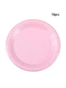 100 piezas de platos de papel negro, 50 piezas de 9 pulgadas y 50 piezas de 7 pulgadas de platos desechables de postre de Halloween, adecuados para el Día de San Valentín, el té de la tarde, la fiesta del bebé, el cumpleaños y otras ocasiones. - Multicolor - Ver 13