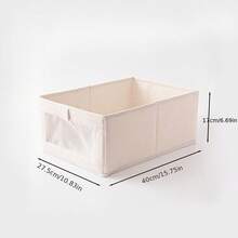 1 pieza/2 piezas/3 piezas/4 piezas/5 piezas Caja de almacenamiento plegable de algodón y lino, con tablero de PP reforzado por todos lados, organizador de estilo cajón lavable - Multicolor - Ver 10