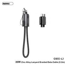 REMAX Cable de carga portátil con cordón C5 (C-L): cordón integrado para fácil transporte y almacenamiento; admite carga rápida PD 30W; transmisión de datos estable; negro. - Negro - Ver 7