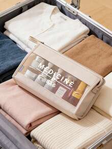 大容量旅行网眼收纳袋，印有“Medicane Bag”图案，便携式药袋，急救包收纳袋，户外家用药品药丸收纳袋，急救包收纳袋，旅行应急药袋，网眼洗漱包，多功能便携式收纳袋，化妆包，适合日常/户外/旅行，注重健康人士和经常外出人士的必备之选，必备医疗配件