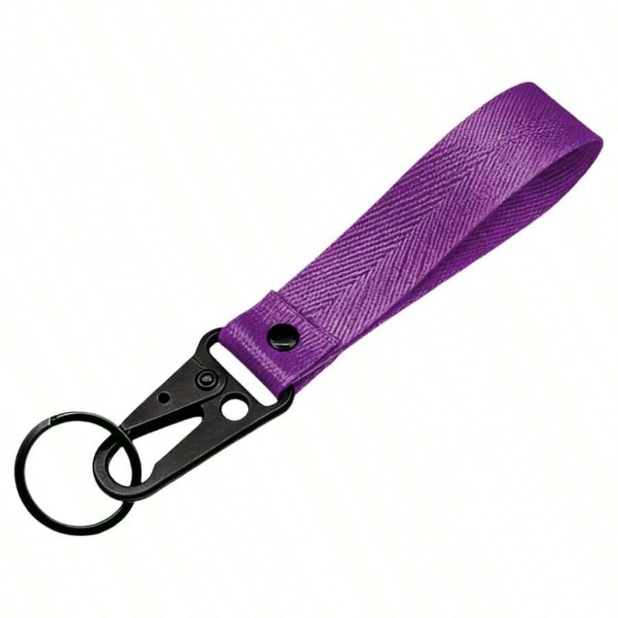 Stylish Purple Anti Lost Key Lanyard Car Motorcycle Universal Fit - Purple - 查看 1