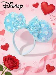 Disney Minnie Mouse Ear Headband With Sequins, Suitable For Halloween, Christmas Costume. This Mouse Ear Headband Is Unisex And Suitable For Couples, Ideal Decorative Headband/Hair Accessory For Princess Cosplay, Birthday Celebration And Christmas Party