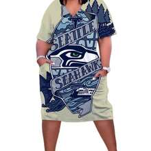 This Plus-Size Sea-Ttle Seah-Awks Team Sports Dress Is The Perfect Gift For Sports Enthusiasts And Fans. - Multicolor - View 2